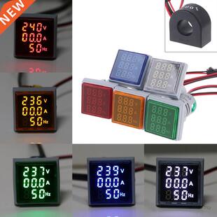 Digital 22mm 3in1 Voltmeter Ammeter Hz AC 60-500V 0-100A 20-