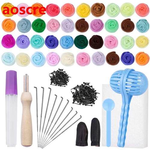 40 Colors DIY Wool Felting Needle Kit Handmade Animal Felti