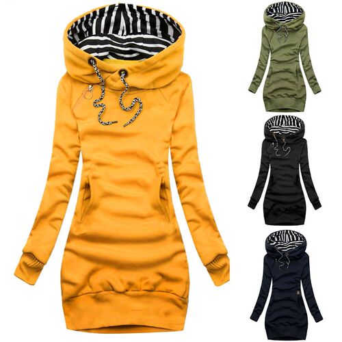 Fashion Women Sweatshirt Pullover Hoodies Long Sleeve Dress