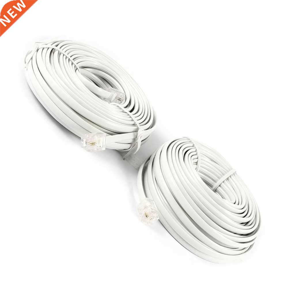40Ft 12M RJ11 6P2C Telephone Phone Modem Cord Cble White 2p