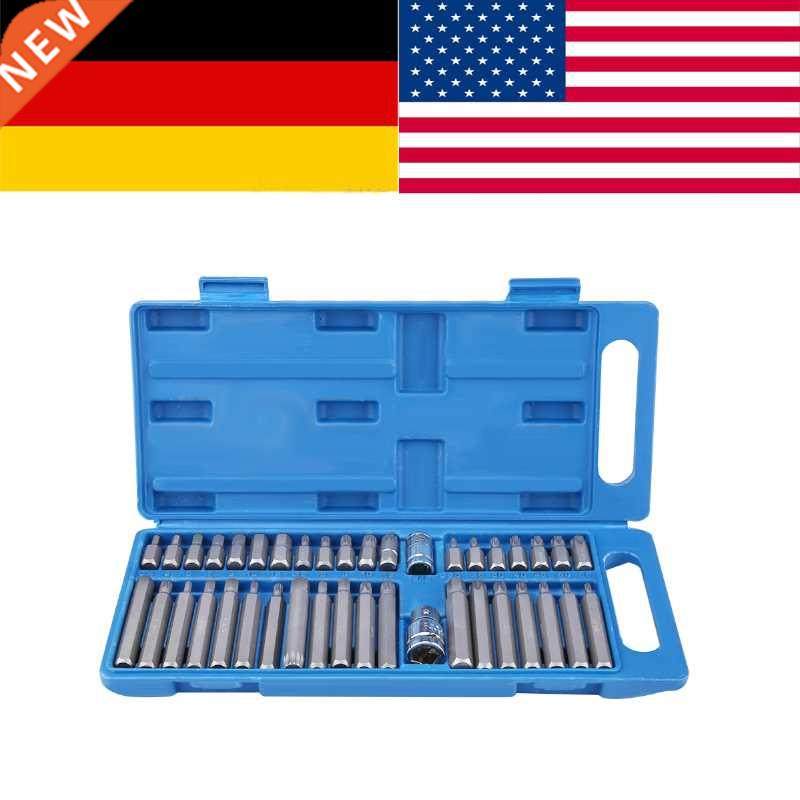40 Pcs Hex Star Socket Bit Set Tool Kit 1/2inch 3/8inch Driv