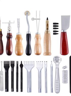 21Pcs/Set Leather Craft Handmade Punch Carvng Work Leather