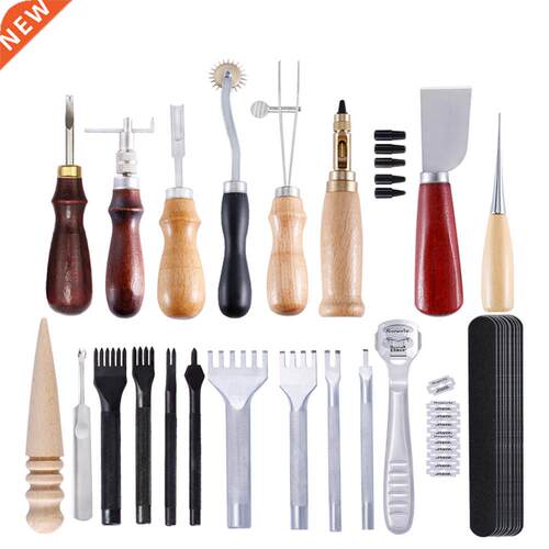 21Pcs/Set Leather Craft Handmade Punch Carvng Work Leather