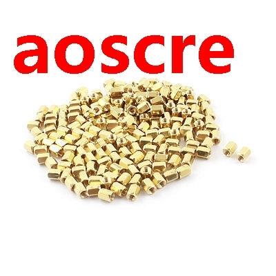 200Pcs Female Thread Dual Ends Brass Standoff Hexagonal Nut