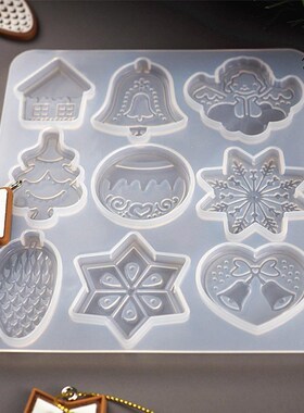 13x12cm Transparent Diy Resin Crystal Epoxy Mold Christmas L