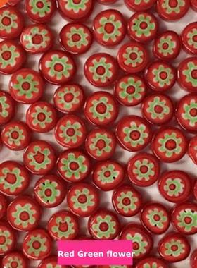 28g Mixed Flower Lucid Round Be  Mosaic Glass Mirror Ha