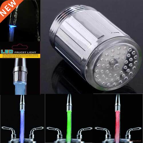 LED Temperature Sensitive 3-Color Light-up Faucet Kitchen Ba