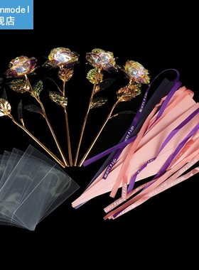 Valentine's Day Creative Gift 24K Foil Plated Rose Gold Rose