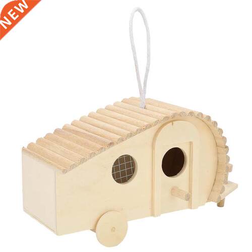 Garden Feeder Supplies Pet Bird Hanging Cave Cage Wooden Bir