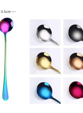 Round head long handle spoon Colorful stainless steel Spoons