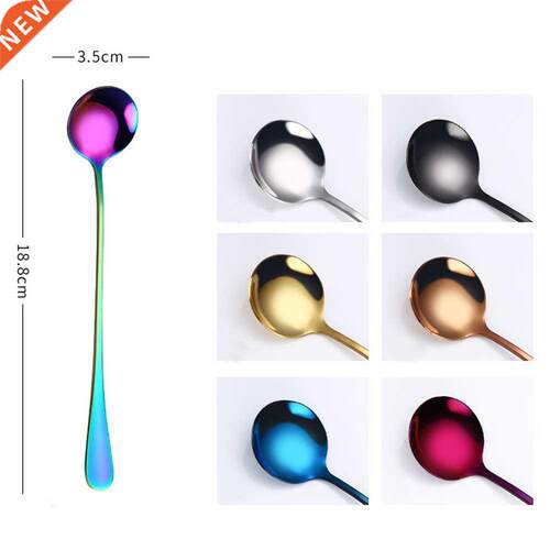 Round head long handle spoon Colorful stainless steel Spoons