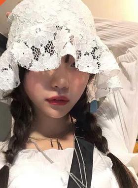 New Lace Hat for Women Soft Lace Flower Wide Brim Sun Hats S