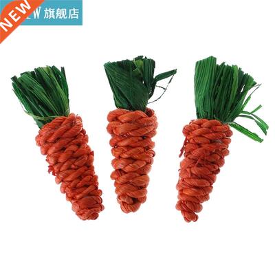 3Pcs Carrot Shaped Rabbit Hamster Chew Bite Toys Guinea Pig