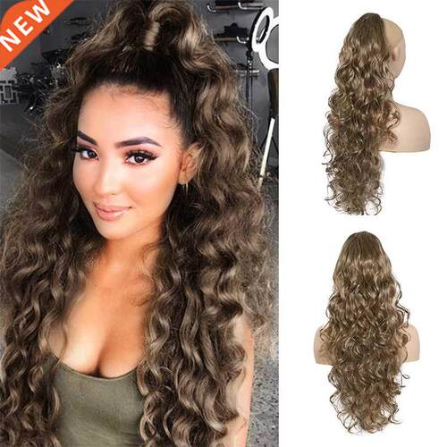 tail hair extension drawstring long wavy 24 inches suitable