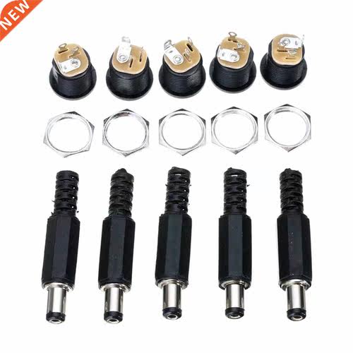 10 Pairs 12V 3A Male Plug 2.1 * 5.5mm + Female Socket Panel