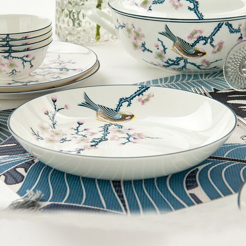 Robin Bone China Plate 8 inch Dishes Porcelain Cake Dish