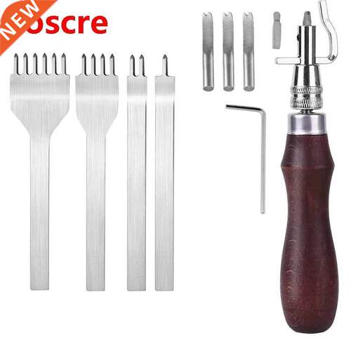 7in1 Adjustable Leather Groover Tool + Prong Lacing Stitchin