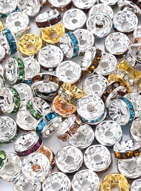 50/100pcs Rhinestone Spacer Beads Mix Color Czech Crystal Me