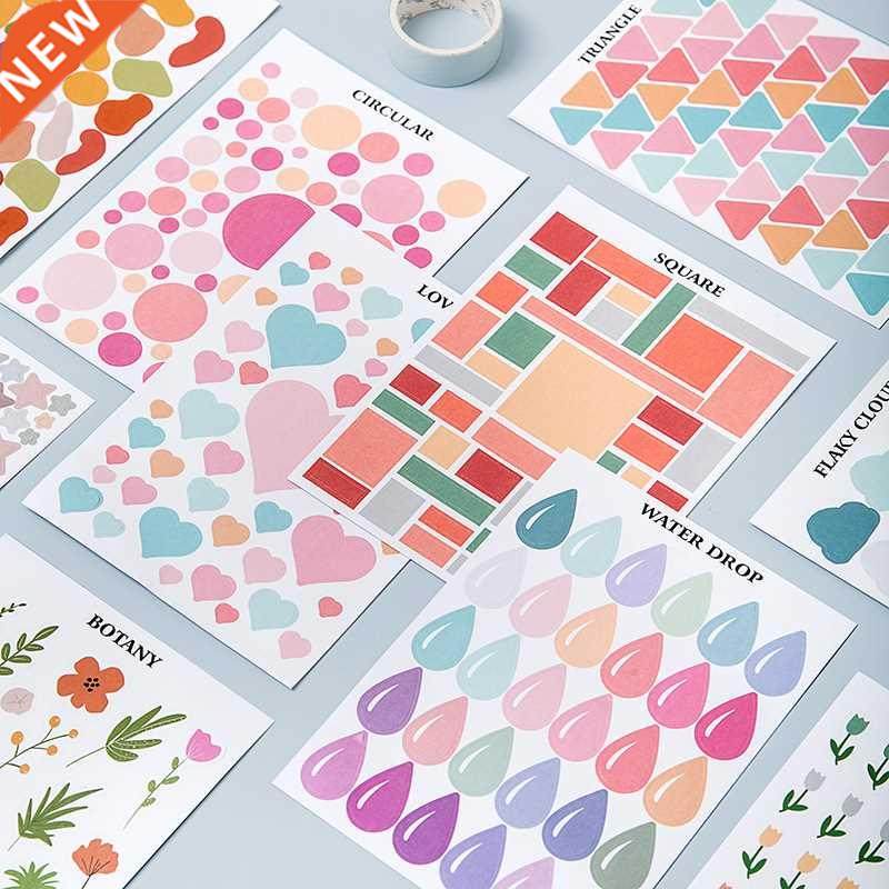 Colorful Decorative Colored Heart-Shaped Adhesive Sticker