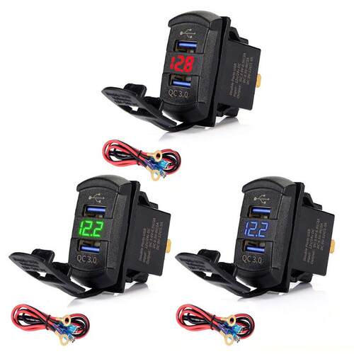 Quick Charge .0 Dual USB Rocker Switch QC .0 Fast Charger