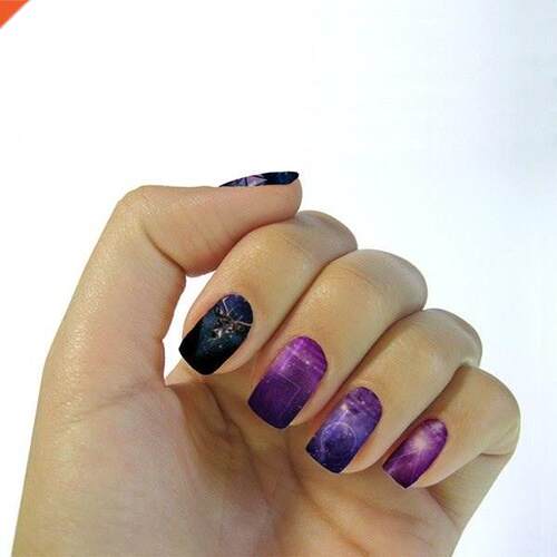 new Mysterious Night Sky Full Cover Nail Art Sticker Decals