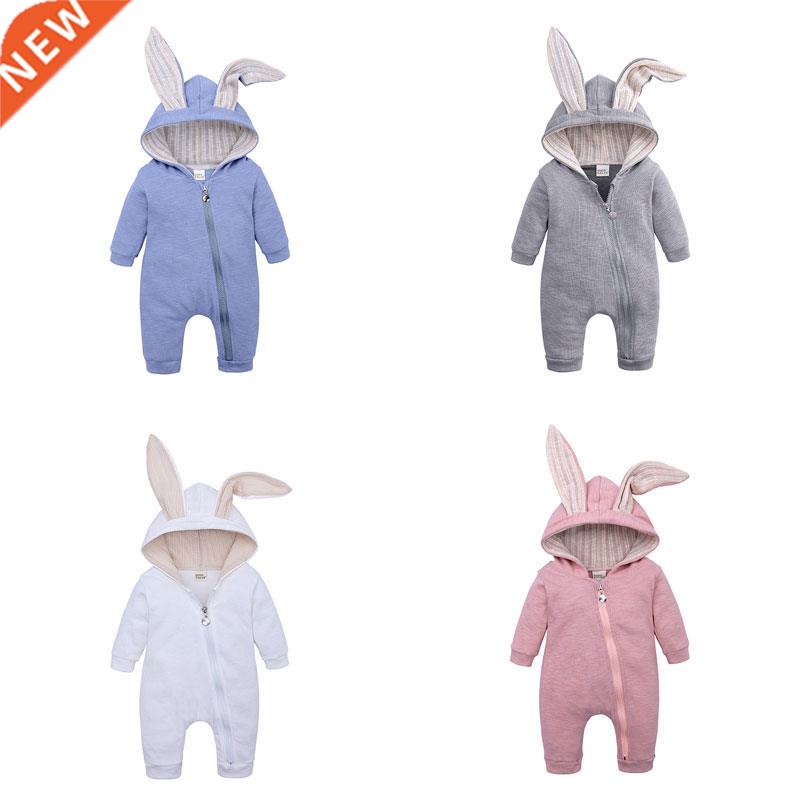 Newborn Baby Boy Girl Warm Clothes Rabbit Ears Romper Jumpsu