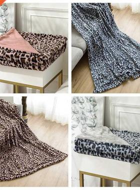 Classic Leopard Print Blanket Double layer Winter Blanket Sh