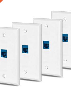 4x Cat6 Ethernet Wall Plate Outlet 1 Port RJ45 Network Femal