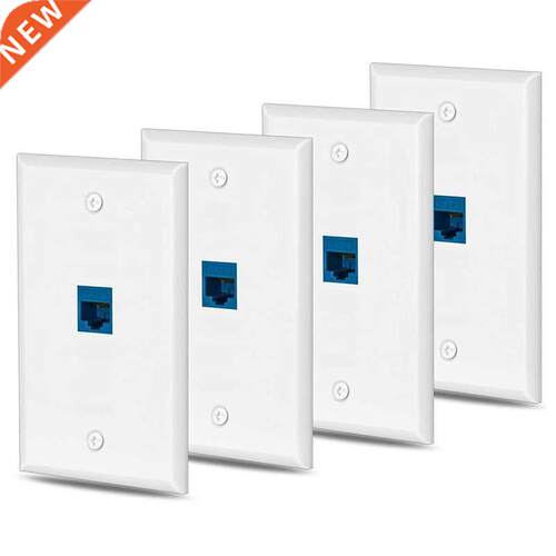 4x Cat6 Ethernet Wall Plate Outlet 1 Port RJ45 Network Femal