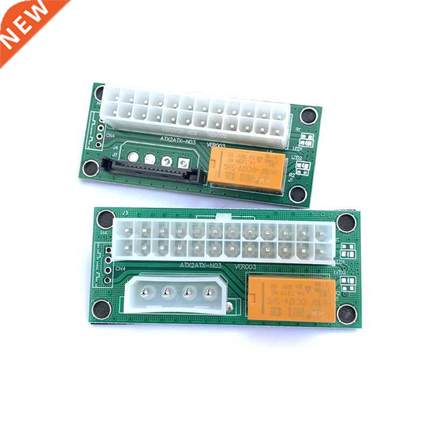 Dual PSU Adapter ATX 24Pin To 4Pin SATA Power Sync Starter C