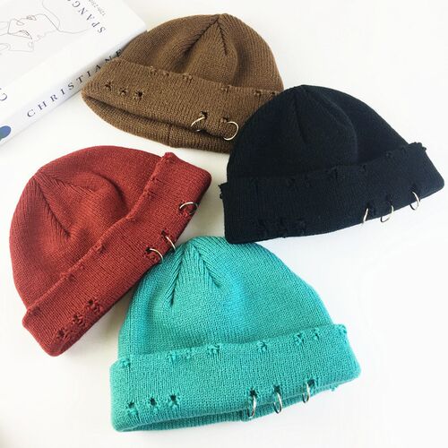 Winter Harajuku Women Skullies Knitted Fashion Warm Thick Ha