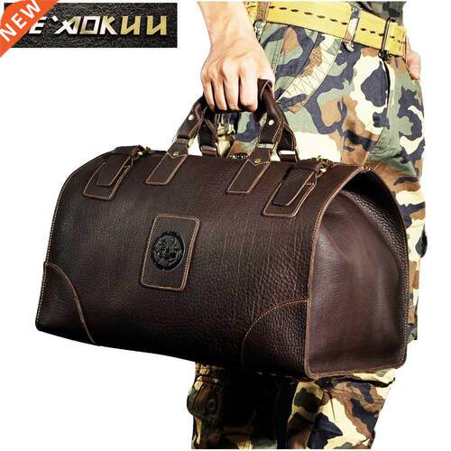 Crazy horse leather Man Large Capacity Retro Design Travel L