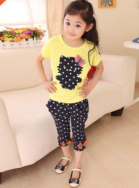 2020 Girls Summer Casual Clothes Set Children Short Sve C