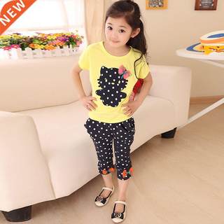 2020 Girls Summer Casual Clothes Set Children Short Sve C