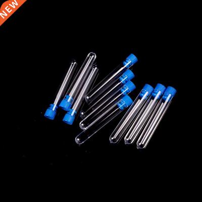 10pcs Plastc Test Tubes Rmless Wth Push Caps Lab Clear