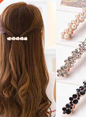 Fashion 5 Colors Korean Crystal Pearl Hair Clips Elegant Wom