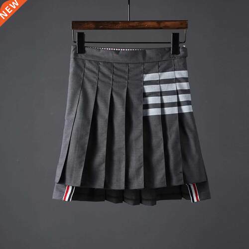 tb summer pleated skirt women	s four-bar striped skirt wo