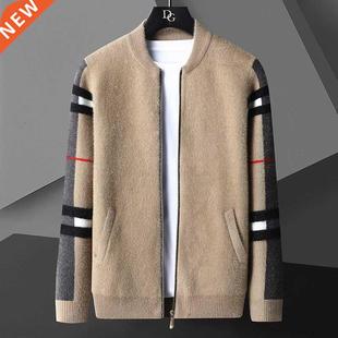 Men Zipped Jacket England Fashion Pocket Cardigan Bran Style