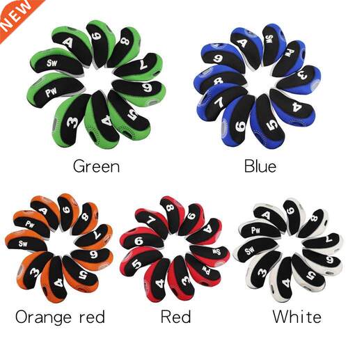 GOG 10PCS Golf ron Headcover Wth Number Tags Club Head Co