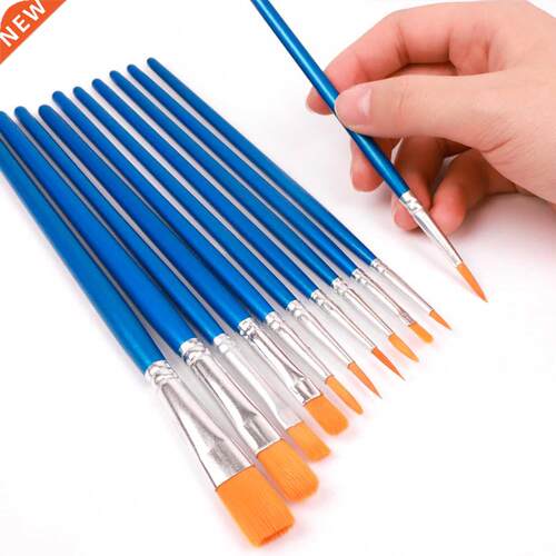 Memory 10Pcs Nylon Paint Brushes Set for Drawing Painting Ac