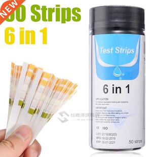 50pcs 6 in 1 PH Level Test Strips Aquarium Fish Tank Water Q