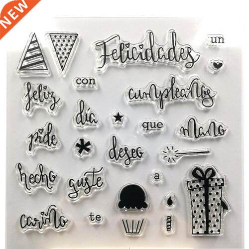 Spanish Silicone Clear Seal Stamp DIY Scrapbooking Embossing