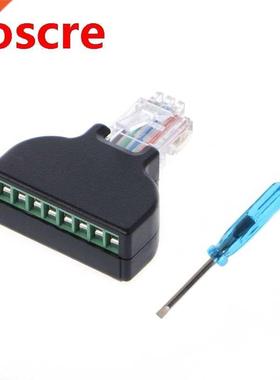 RJ45 Ethernet Male To 8 Pin AV Terminal Screw Adapter Conver