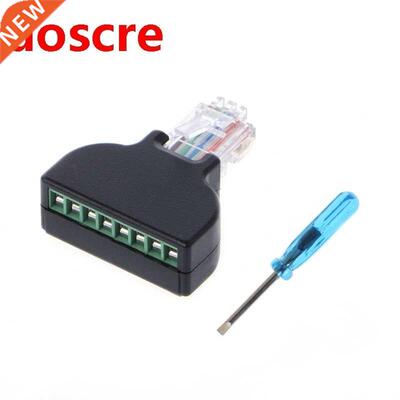 RJ45 Ethernet Male To 8 Pin AV Terminal Screw Adapter Conver