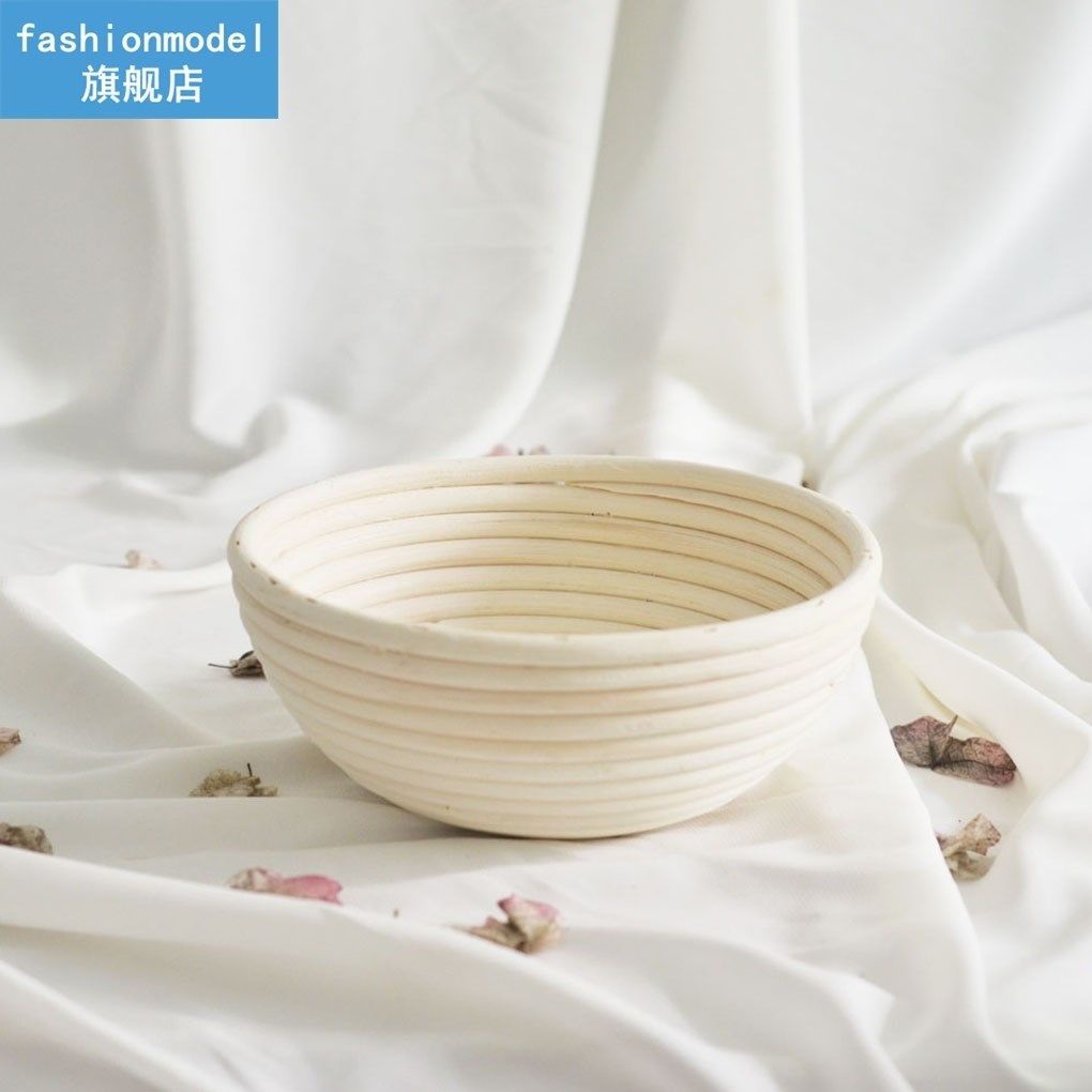 Round Bread Proofing Basket Dough Rising Rattan Handmade Bow