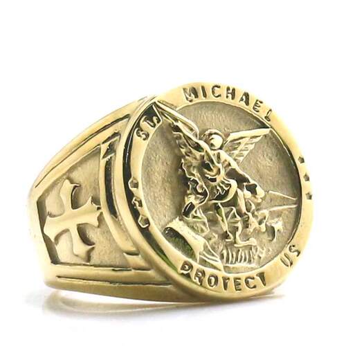 Size 6 To size 15 Mens Cross Saint Michael Protect US 316L