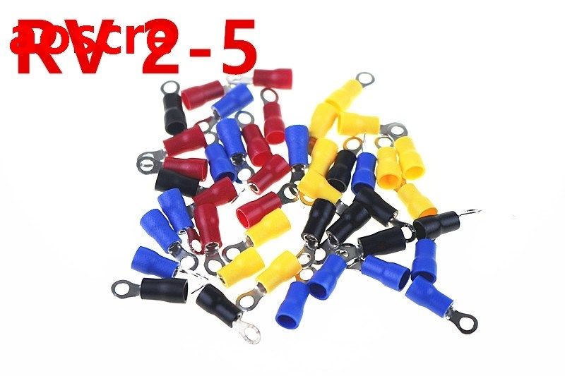 100PCS 50PCS/ LOT RV2-5 Blue Ring Insulated Wire Connector E