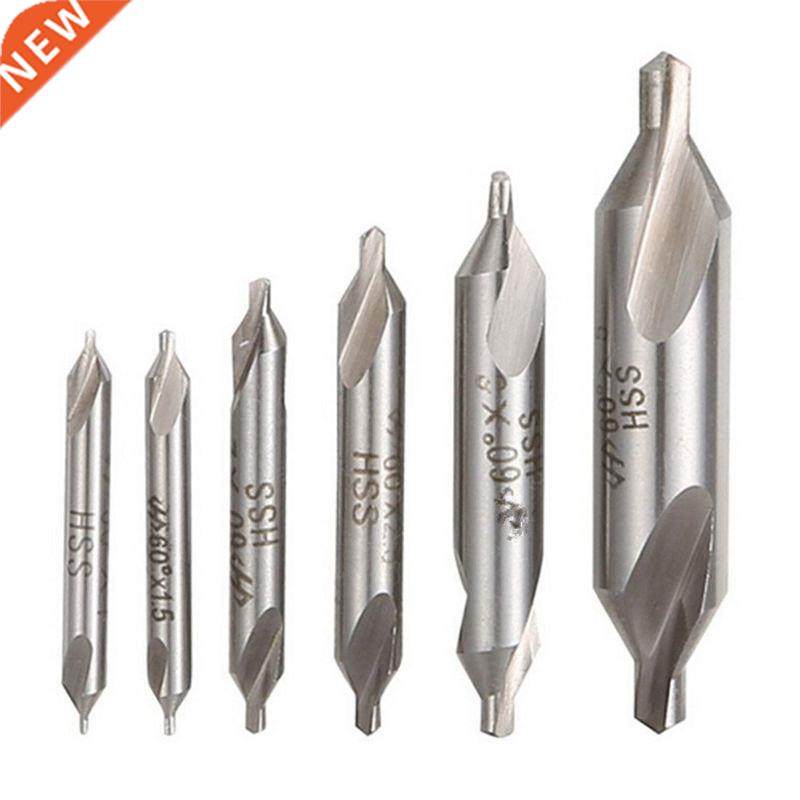 6 PCS HSS Combined Center Drills Bit Set Countersink 60 Degr