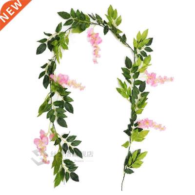 7ft 2m Flower String Artificial Wisteria Vine Garland Plants