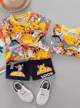Baby Boys Clothing Sets Brand  Bear Pooh Print Childr